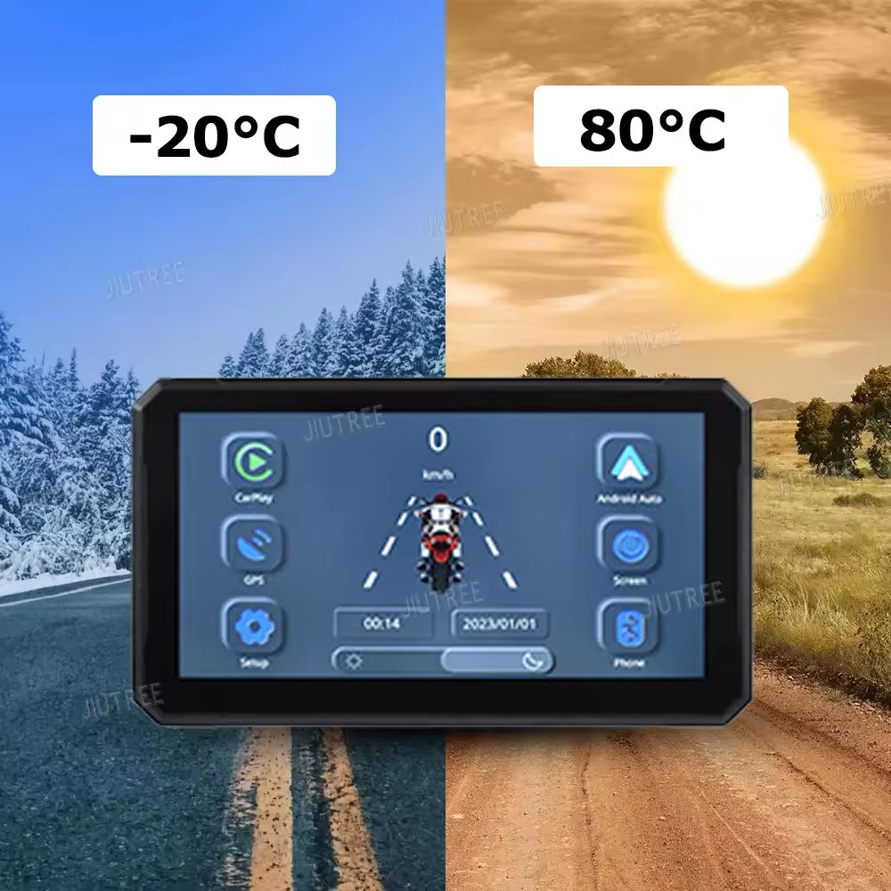 7 Inch Motorcycle Wireless Carplay Android Auto Portable Navigation GPS Screen DVR Camera Motorcycle Waterproof Display